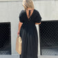 ⏳3 DAGEN DEAL – 60% KORTING🌅 V-Hals Maxi Jurk met Split – Perfect voor Strand, Zonsondergang & Moeiteloos Elegant
