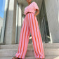 Dames casual broek met wijde pijpen en strepen