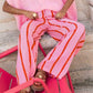 Dames casual broek met wijde pijpen en strepen