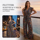 ⏰🎁Dames Jumpsuit met Bloemenprint, V-hals en Fladdermouwen