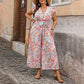 ⏰🎁Dames Jumpsuit met Bloemenprint, V-hals en Fladdermouwen