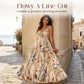 Plus size midi-jurk met bloemenprint en spaghettibandjes