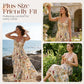 Plus size midi-jurk met bloemenprint en spaghettibandjes
