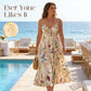 Plus size midi-jurk met bloemenprint en spaghettibandjes