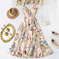 Plus size midi-jurk met bloemenprint en spaghettibandjes