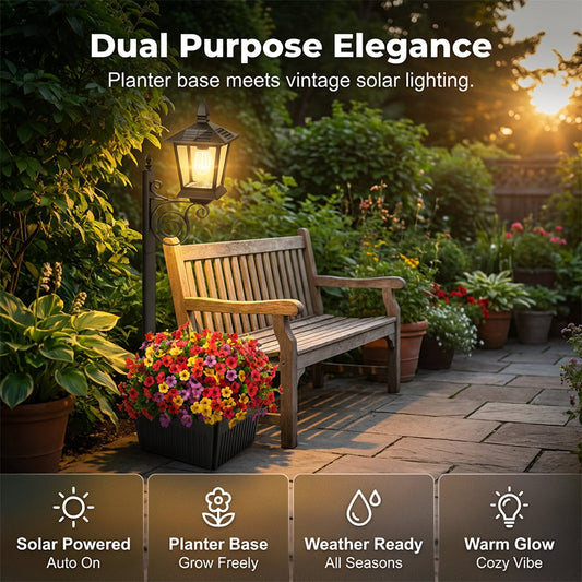 Solar Tuinlamp Met Plantenbakvoet – Licht & Groen In Één🌱💡Geen kabels, geen gedoe – Zelfs je planten staan in het zonnetje