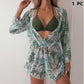 🎁⏰Driedelige bikiniset met doorschijnende jumpsuit/cover-up