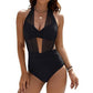 👙50% KORTING🔥Damesbadpak met haltertop en buikcorrectie