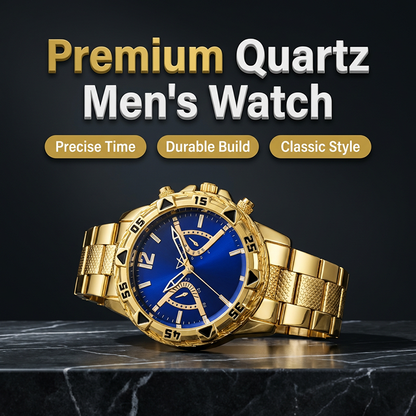 ⌚🎁Klassiek herenhorloge van metaal met quartz uurwerk