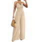 ⏰🎁Halter jumpsuit met V-hals en wijde pijpen – open rug