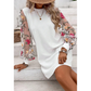 👗 NU 50% KORTING! 🌸 Damesjurk met geborduurde bloemenprint en mesh mouwen – doorschijnende botanische mouwen, relaxte pasvorm en ademend 🌿