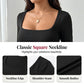 Dames casual jumpsuit met vierkante hals en wijde pijpen