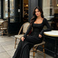 Dames casual jumpsuit met vierkante hals en wijde pijpen