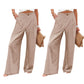 Dames Broek met Hoge Taille en Wijde Pijpen | Casual Pantalon