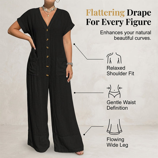Zomerse casual jumpsuit met knoopsluiting voor dames