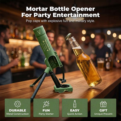 🌞Fris De Lente In Met 50% Korting!🍻Tactische Mortier Flesopener | Uniek 3D-Geprint Cadeau voor de Mancave | Inclusief Cadeauverpakking | Militair Design
