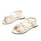 Dames platte sandalen met kruisbandjes