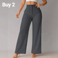 Dames Effen Kleur Casual Broek met Wijde Pijpen