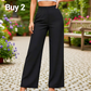 Dames Effen Kleur Casual Broek met Wijde Pijpen