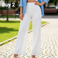 Dames Effen Kleur Casual Broek met Wijde Pijpen
