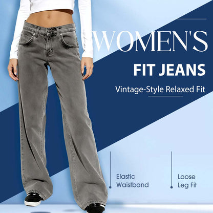 ⏰🎁Damesjeans in vintage-stijl met een relaxte pasvorm