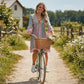 📢📢50% KORTING !! ⏰De Bohemian-jurk met kanten rand: V-hals, lange mouwen, all-over print