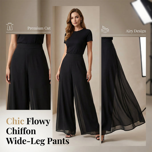 🌟Nieuwe aanbiedingen-Dames Vloeiende Chiffon Wijde Broek