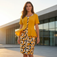 Dames 2-delige set met peplum top en kokerrok