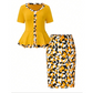 Dames 2-delige set met peplum top en kokerrok