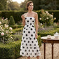 ⏰🎁Elegante Strapless Jurk Met Stippen & Gelaagde Rok – Speels & Vrouwelijk