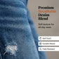 Dames modieuze slim-fit jeans met slijtage