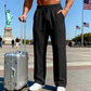🛒 54 % korting 👖Herenbroek met elastische tailleband en trekkoord, recht model