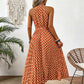 👗Nieuw Binnen 50% KORTING🍊 Retro Polkadot Halter Jurk – Vloeiende Geplooide Rok & Hoge Taille – Flatterend & Luchtig 🍋