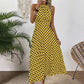 👗Nieuw Binnen 50% KORTING🍊 Retro Polkadot Halter Jurk – Vloeiende Geplooide Rok & Hoge Taille – Flatterend & Luchtig 🍋