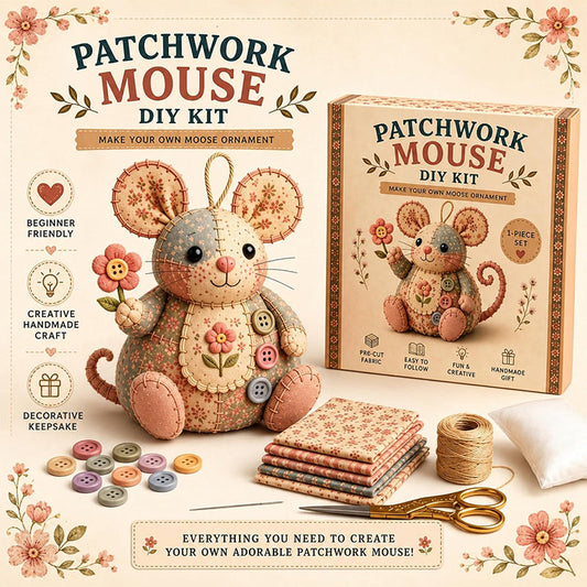 🎁2026 Nieuw binnen 50% KORTING💥【Aanbieding】DIY Patchwork Muis Naaiset | Compleet Met Stoffen & Vulmiddel
