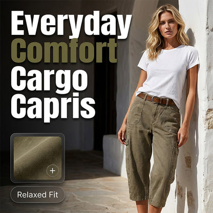 👖 NU 50% KORTING! 🌿 Women's relaxed casual cargo-capribroek – Ruime opbergzakken, ademende stof en relaxte pasvorm – Dagelijks comfort, klaar voor warm weer ✨