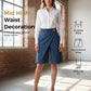 Asymmetrische Shorts Met Wijde Pijpen – Chique Imitatie Denim & Vintage Elegantie