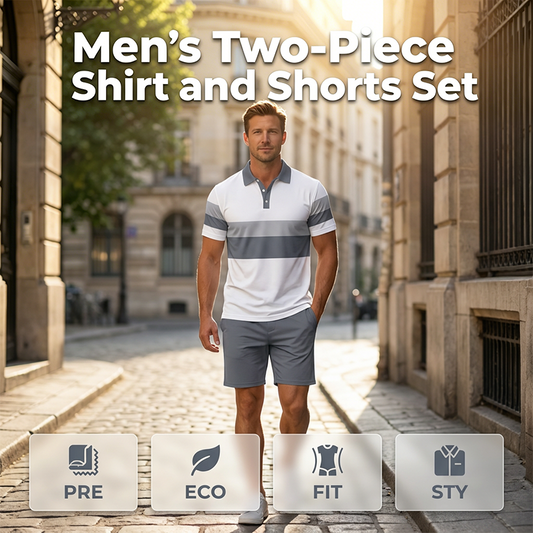 ⏳Tijdelijke aanbieding⏰Tweedelige set voor heren: shirt en korte broek