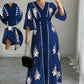 🔥50K+ VERKOCHT HALVE PRIJS💙 V-hals maxi jurk etnische print hoge taille S-5XL