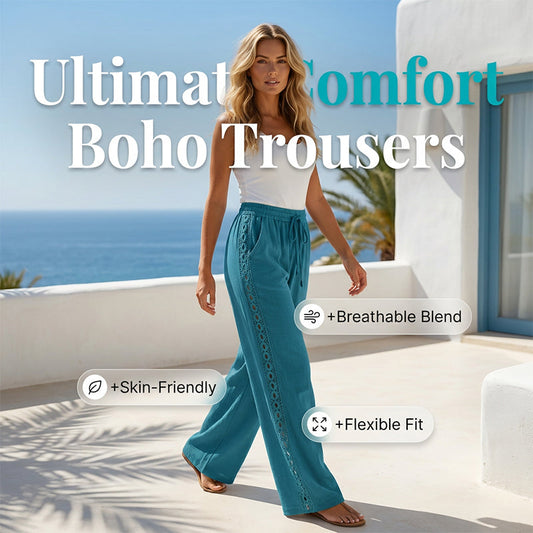 🥳 2026 HOT SALE 🌿 Dames Boho Broek – Elegante kantdetails & relaxed fit 💃
