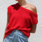 💃2026 Zomeruitverkoop - 60% KORTING💐 Dames Modieuze Gebreide Off-Shoulder Top