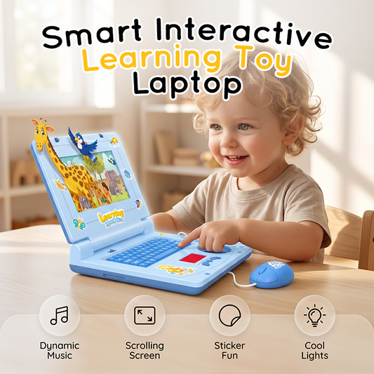 💥【LIMITED TIME 50% OFF】🔥 Interactieve Leerlaptop voor Kinderen | Muziek + Scrollend Scherm + Dierenknoppen | Ontwikkelt Hand-Oog Coördinatie/Fijne Motoriek | Veilige Afgeronde Randen, Duurzaam Materiaal | 6 Stijlen: Geel/Roze/Blauw/PaaS/Dinosaurus