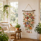 💥【LIMITED TIME 50% OFF】🔥 Boho Gehaakte Bloemen Wanddecoratie | Handgemaakte Bloemen + Ranken + Kwastjes | Drijfhout Tak | Gezellige Cottage Stijl | Woonkamer/Slaapkamer/Babykamer
