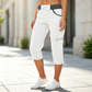 👖 Dames Cargo Capri Broek met Hoge Taille – Comfortabele Pasvorm, Praktische Zakken & Casual Stijl ✨