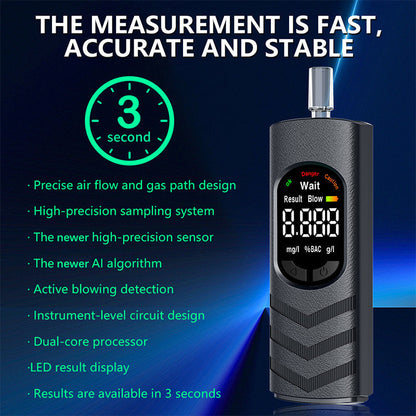 ⏰🎁Oplaadbare Alcoholtester met LCD-scherm en Stemomroep