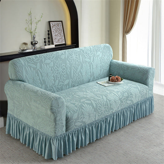 🛋️ Antislip Bankhoes met Ruches – Jacquardstof & Elastische Rand | Volledige Bedekking | Blijft Netjes op Zijn Plek ✨