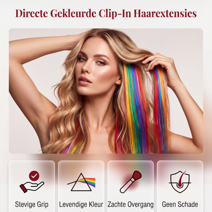 🎨 12-Delige Clip-in Haarextensies – Rechte Stijl – Kies uit Meer dan 10 Prachtige Kleuren, Perfect voor Dagelijks Gebruik en Feestjes 🌈💁‍♀️