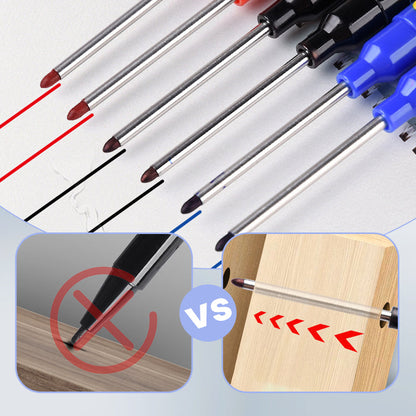 ✏️🛠️ KOOP 2 SETS, KRIJG 1 SET GRATIS! Markerpen met Lange Punt – 4 Kleuren per Set | Oliebasis, Sneldrogend & Nauwkeurig Markeren