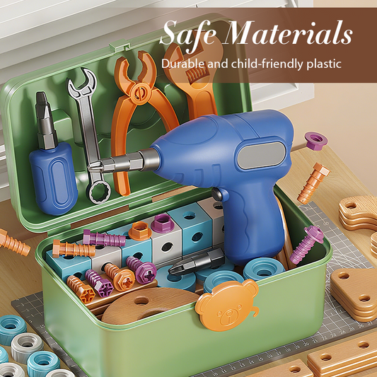 🧰 50% KORTING – Educatieve Bouwset voor Kinderen | 124+ Onderdelen met Elektrische Boor & Opbergbox | Bouwen, Schroeven & Creatief Spelen