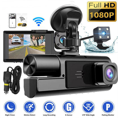 🚗 50% korting! 1080P dashcam – driekanaals camera's, nachtzicht & parkeermodus. Volledige dekking met loopopname & G-sensor. Veilig rijden! ✨📹